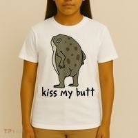 KissMy Butt Green Frog Funny Frog T-Shirt thumb 4