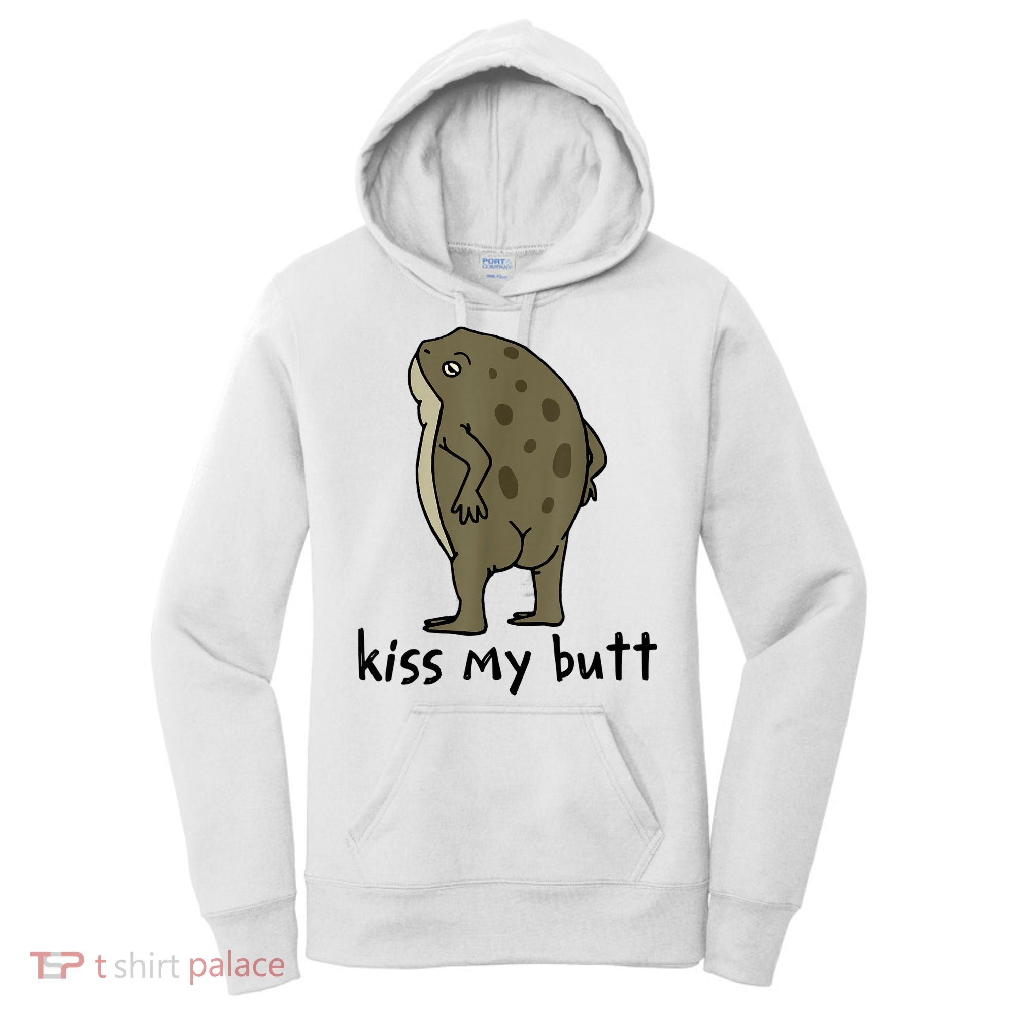 KissMy Butt Green Frog Funny Frog Women's Hoodie