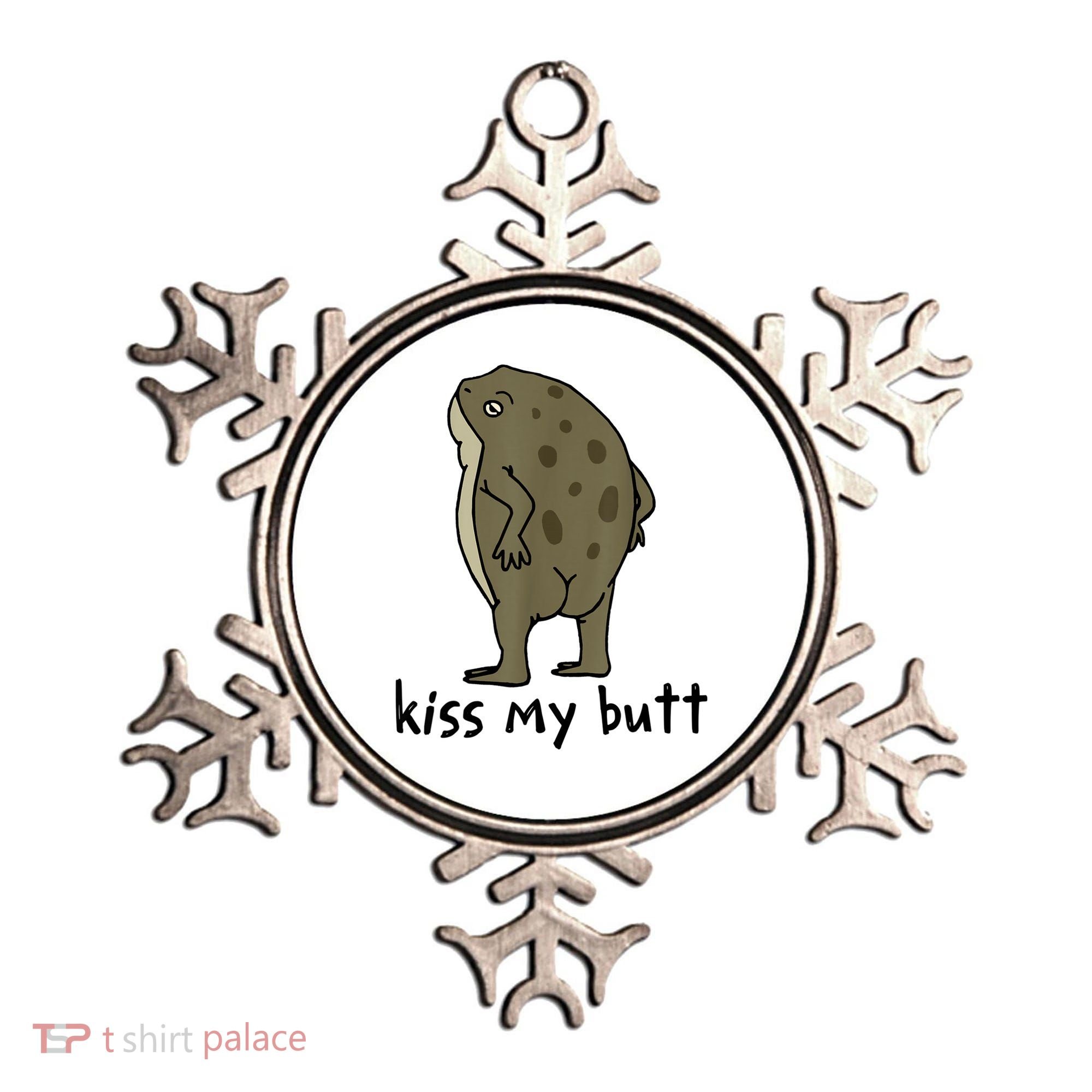 KissMy Butt Green Frog Funny Frog Ornament