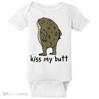 KissMy Butt Green Frog Funny Frog Baby Bodysuit thumb 0