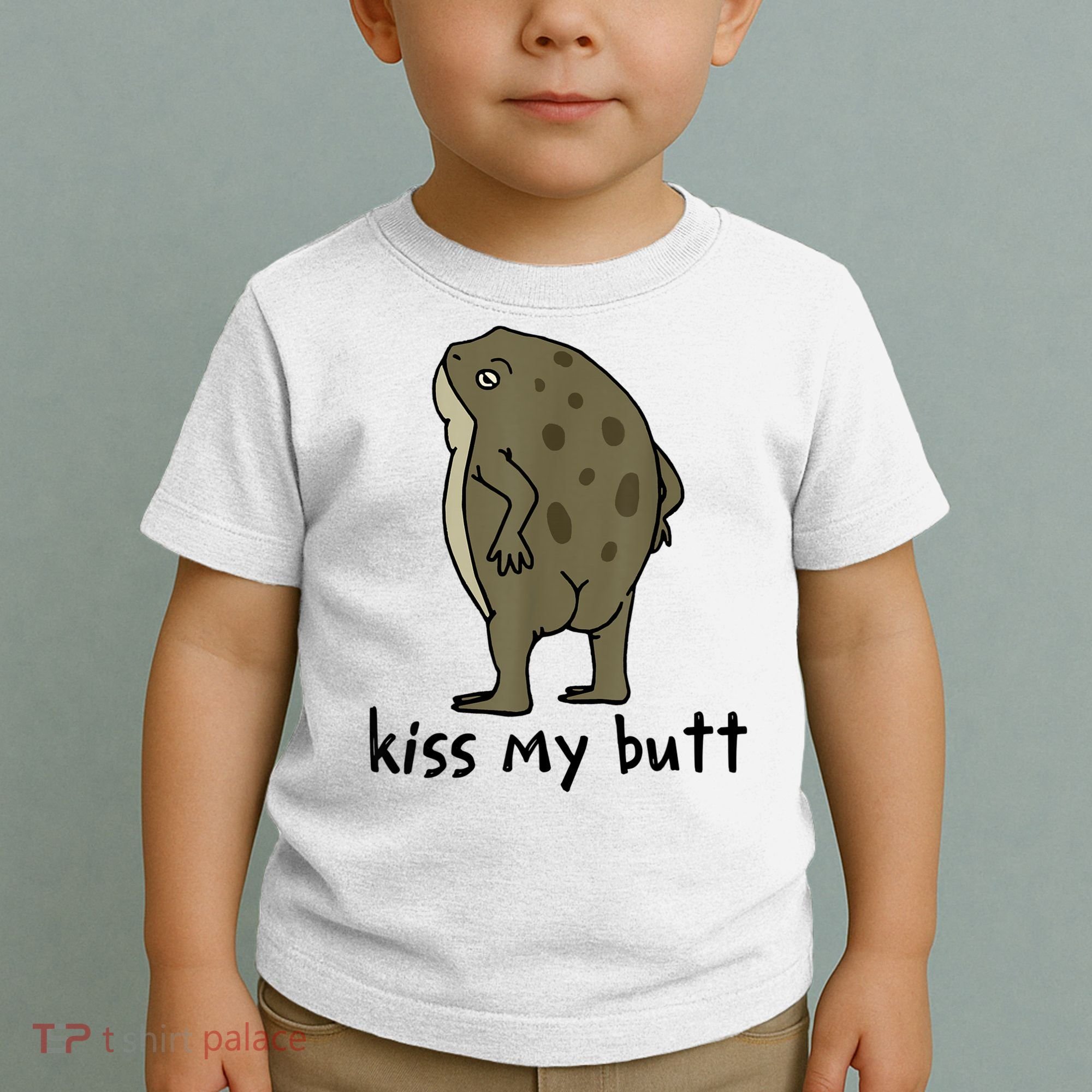 KissMy Butt Green Frog Funny Frog Toddler T-Shirt