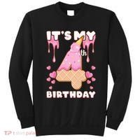Kids Birthday Girl 4 Years Ice Cream Its My 4th Birthday Sweatshirt thumb 0
