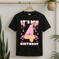 Kids Birthday Girl 4 Years Ice Cream Its My 4th Birthday T-Shirt thumb 2
