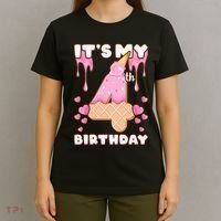 Kids Birthday Girl 4 Years Ice Cream Its My 4th Birthday T-Shirt thumb 4