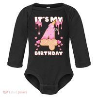 Kids Birthday Girl 4 Years Ice Cream Its My 4th Birthday Baby Long Sleeve Bodysuit thumb 0