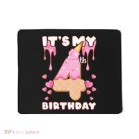 Kids Birthday Girl 4 Years Ice Cream Its My 4th Birthday Mousepad thumb 0