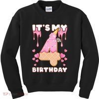 Kids Birthday Girl 4 Years Ice Cream Its My 4th Birthday Kids Sweatshirt thumb 0