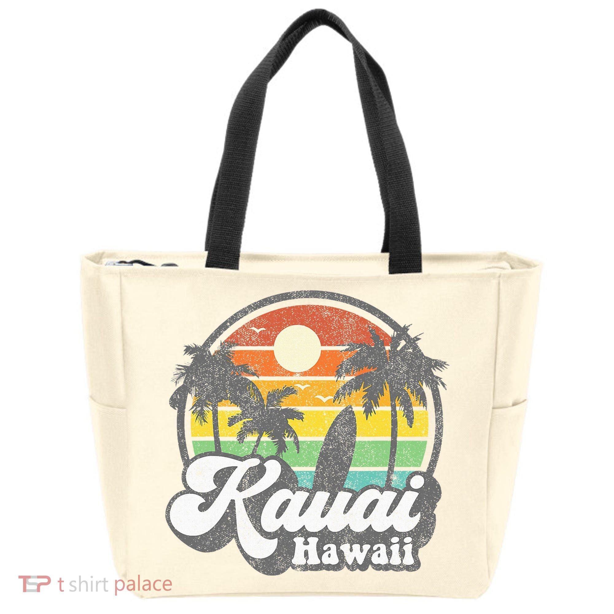 Kauai Beach Hawaii Surf Hawaiian Surfing 70s Tote Bag