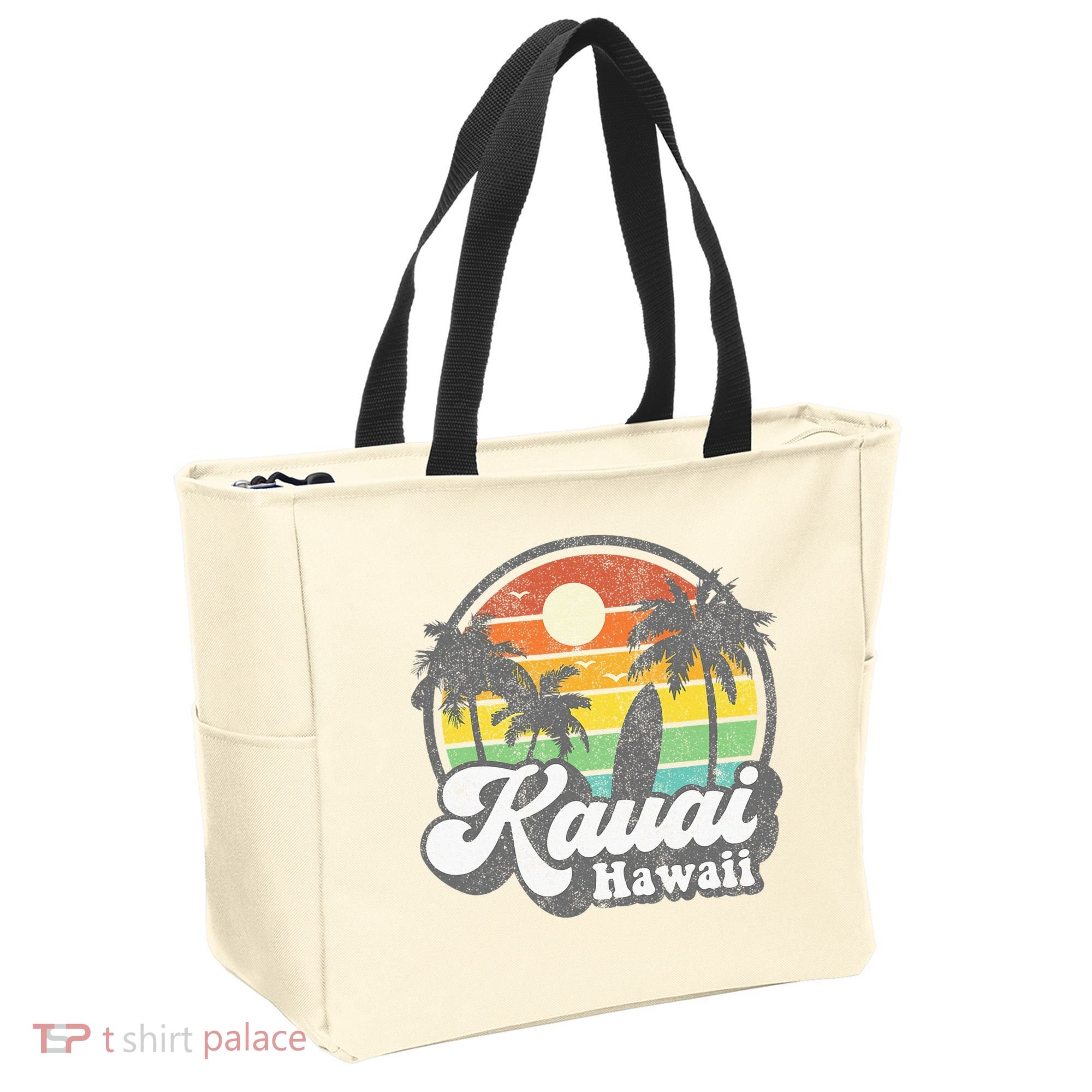 Kauai Beach Hawaii Surf Hawaiian Surfing 70s Tote Bag