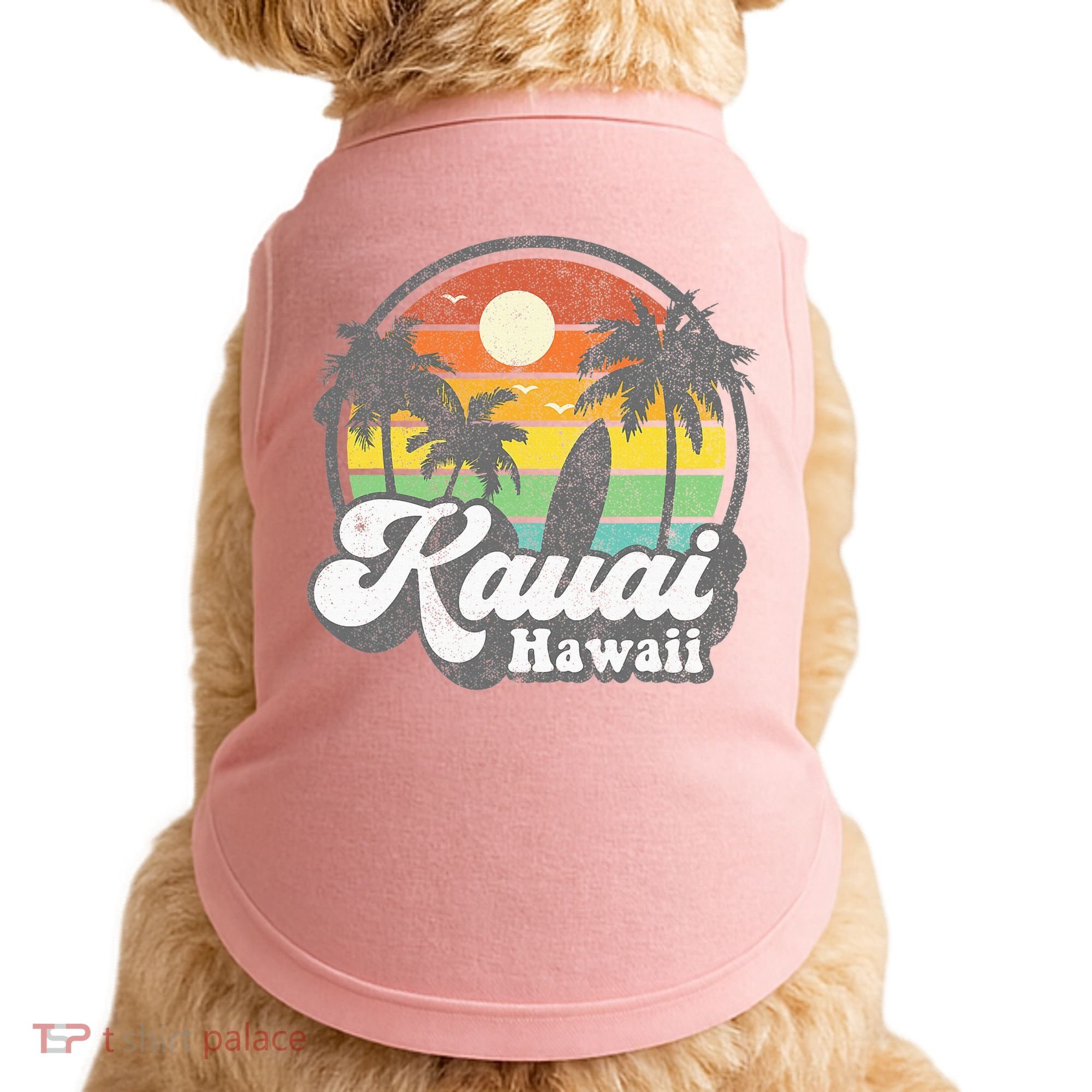 Kauai Beach Hawaii Surf Hawaiian Surfing 70s Doggie Tank