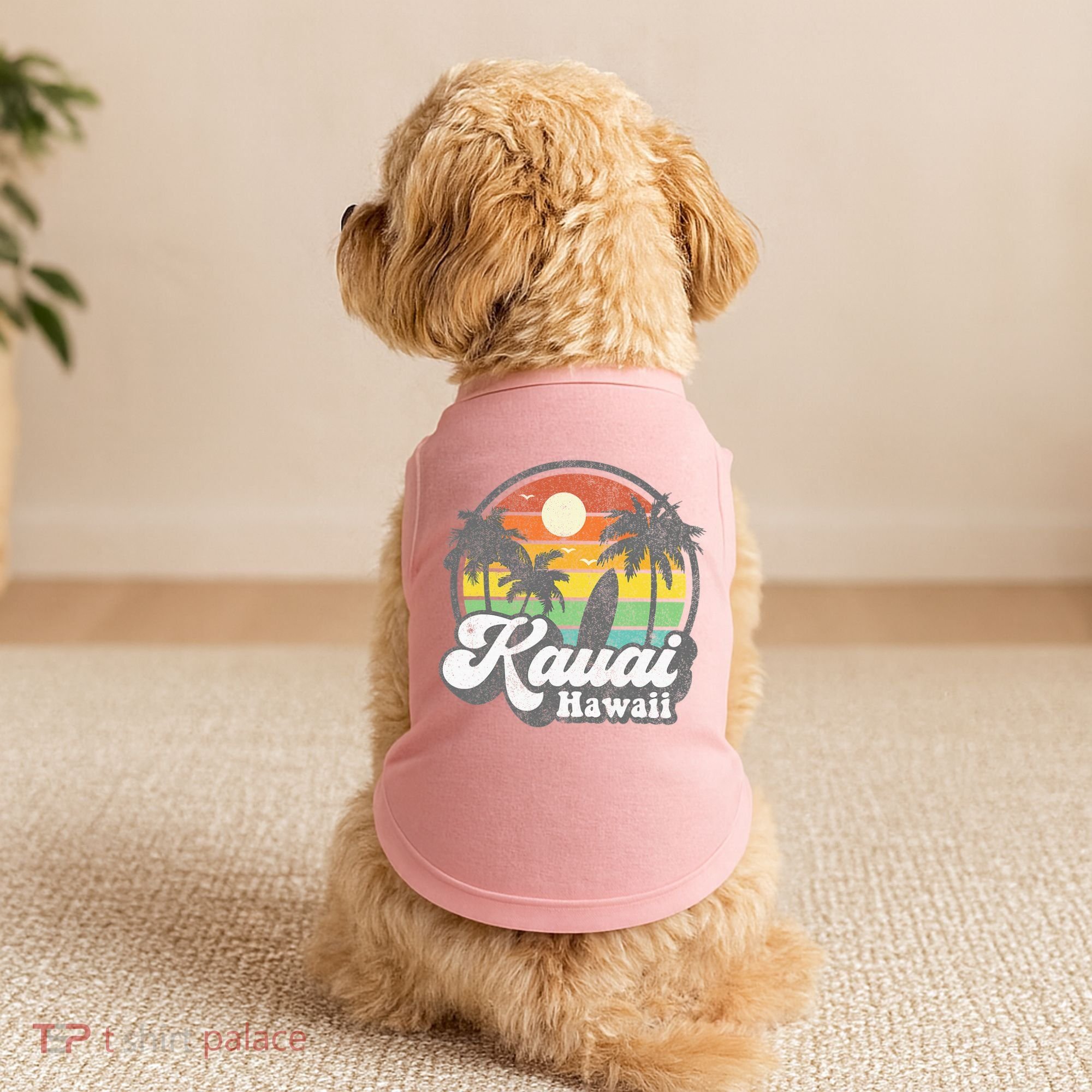 Kauai Beach Hawaii Surf Hawaiian Surfing 70s Doggie Tank