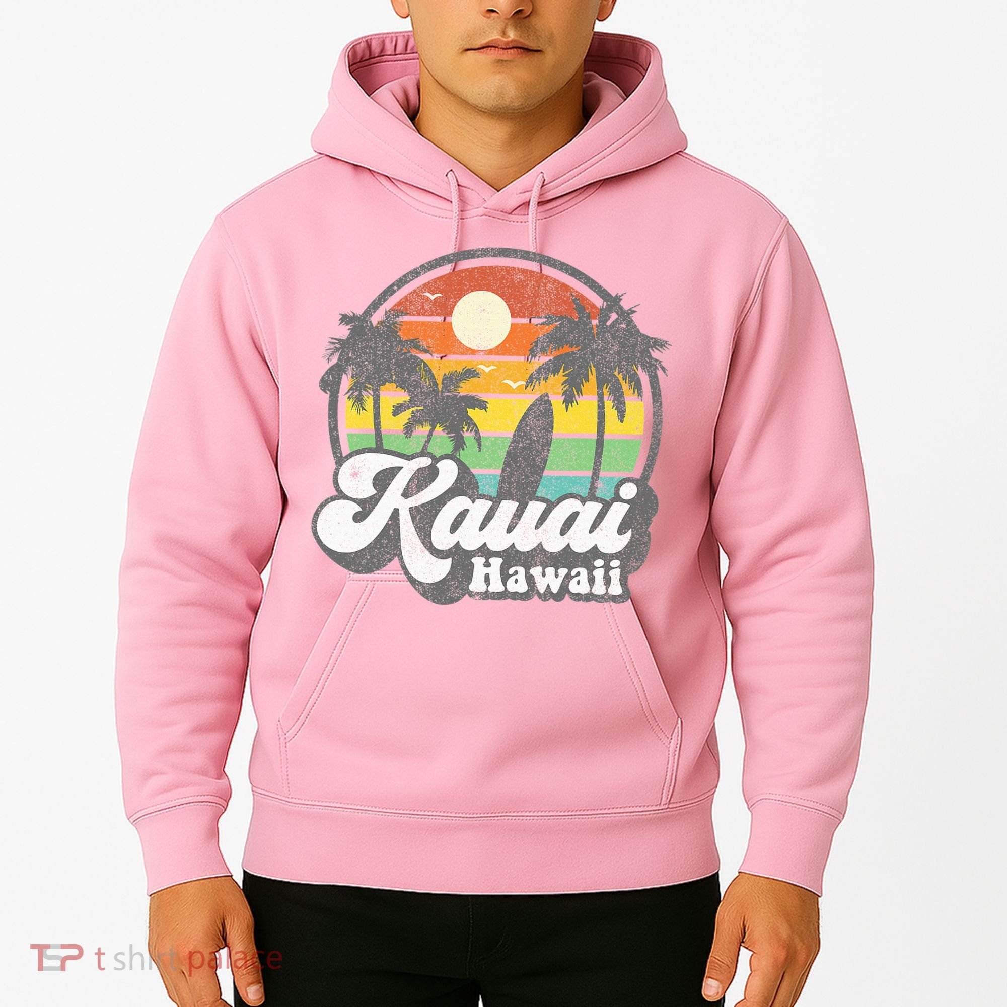 Kauai Beach Hawaii Surf Hawaiian Surfing 70s Hoodie