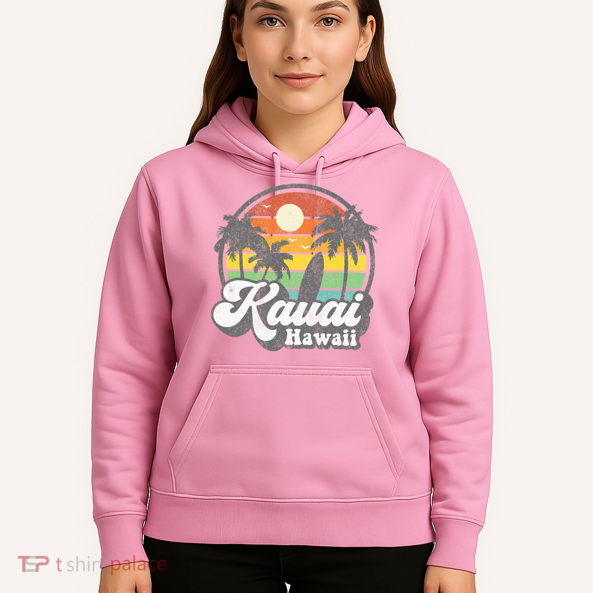 Kauai Beach Hawaii Surf Hawaiian Surfing 70s Hoodie
