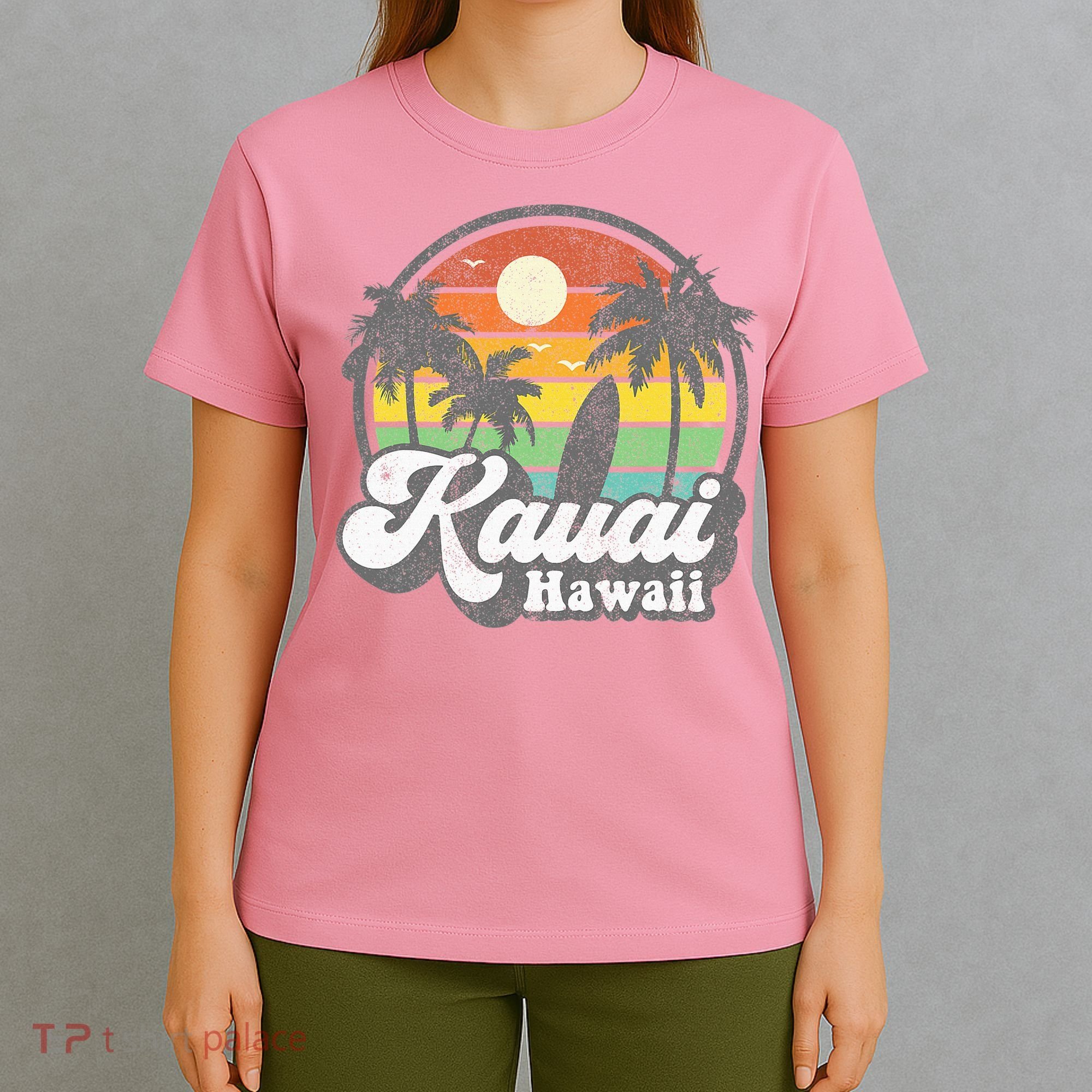 Kauai Beach Hawaii Surf Hawaiian Surfing 70s T-Shirt