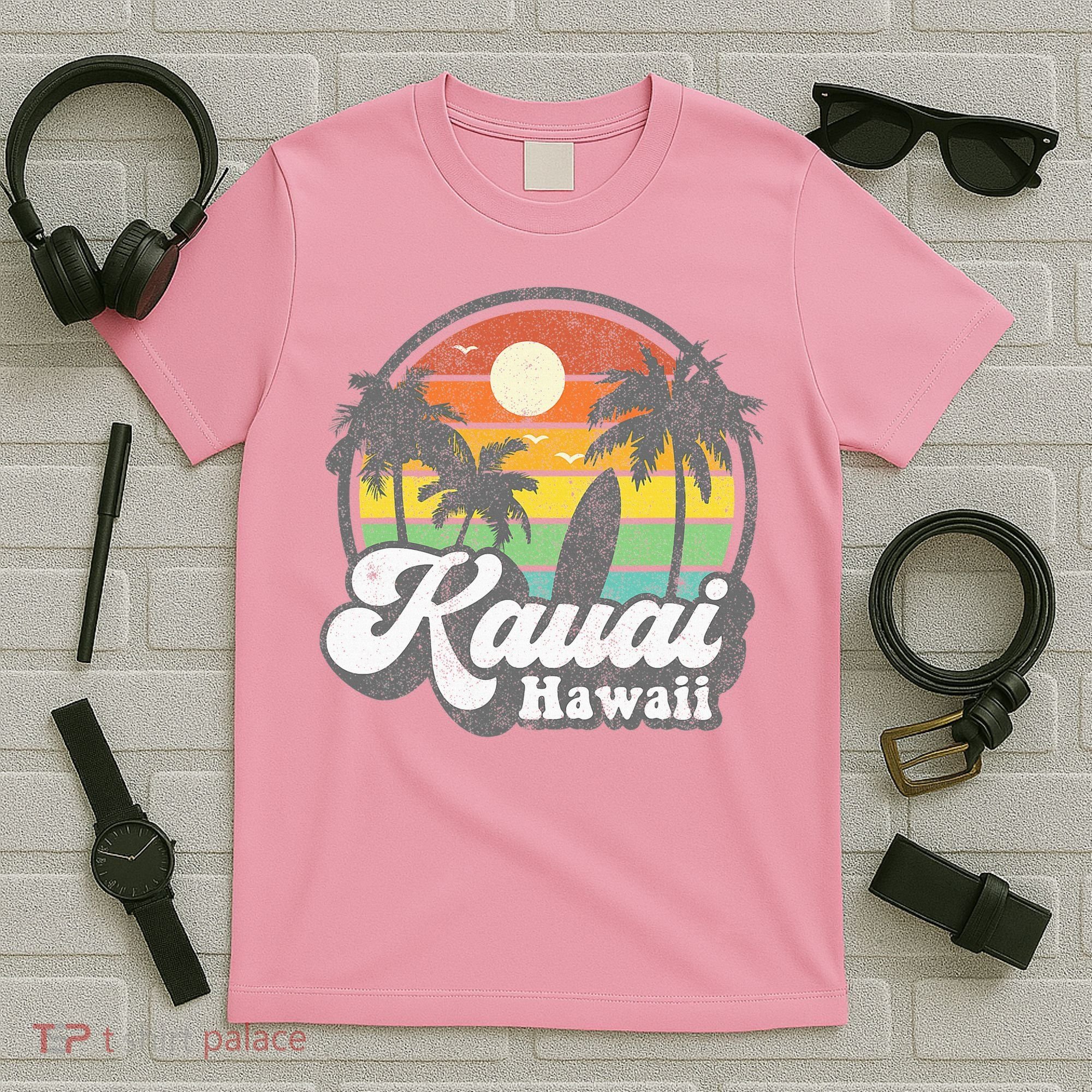Kauai Beach Hawaii Surf Hawaiian Surfing 70s T-Shirt
