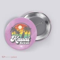 Kauai Beach Hawaii Surf Hawaiian Surfing 70s Button thumb 0