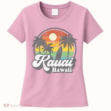 Kauai Beach Hawaii Surf Hawaiian Surfing 70s Women's T-Shirt