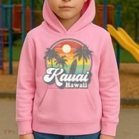 Kauai Beach Hawaii Surf Hawaiian Surfing 70s Kids Hoodie thumb 2