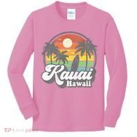 Kauai Beach Hawaii Surf Hawaiian Surfing 70s Kids Long Sleeve Shirt thumb 0