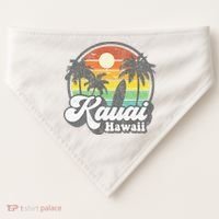 Kauai Beach Hawaii Surf Hawaiian Surfing 70s USA-Made Doggie Bandana thumb 0