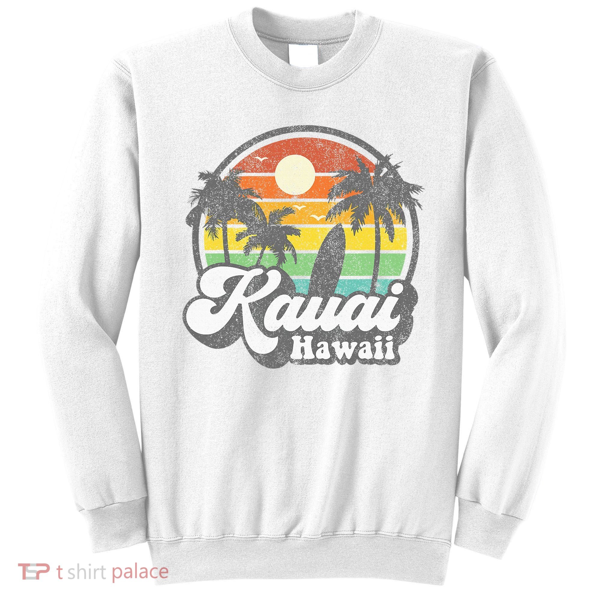 Kauai Beach Hawaii Surf Hawaiian Surfing 70s Sweatshirt