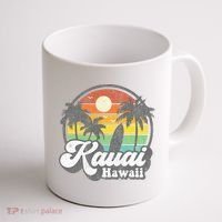 Kauai Beach Hawaii Surf Hawaiian Surfing 70s Coffee Mug thumb 1