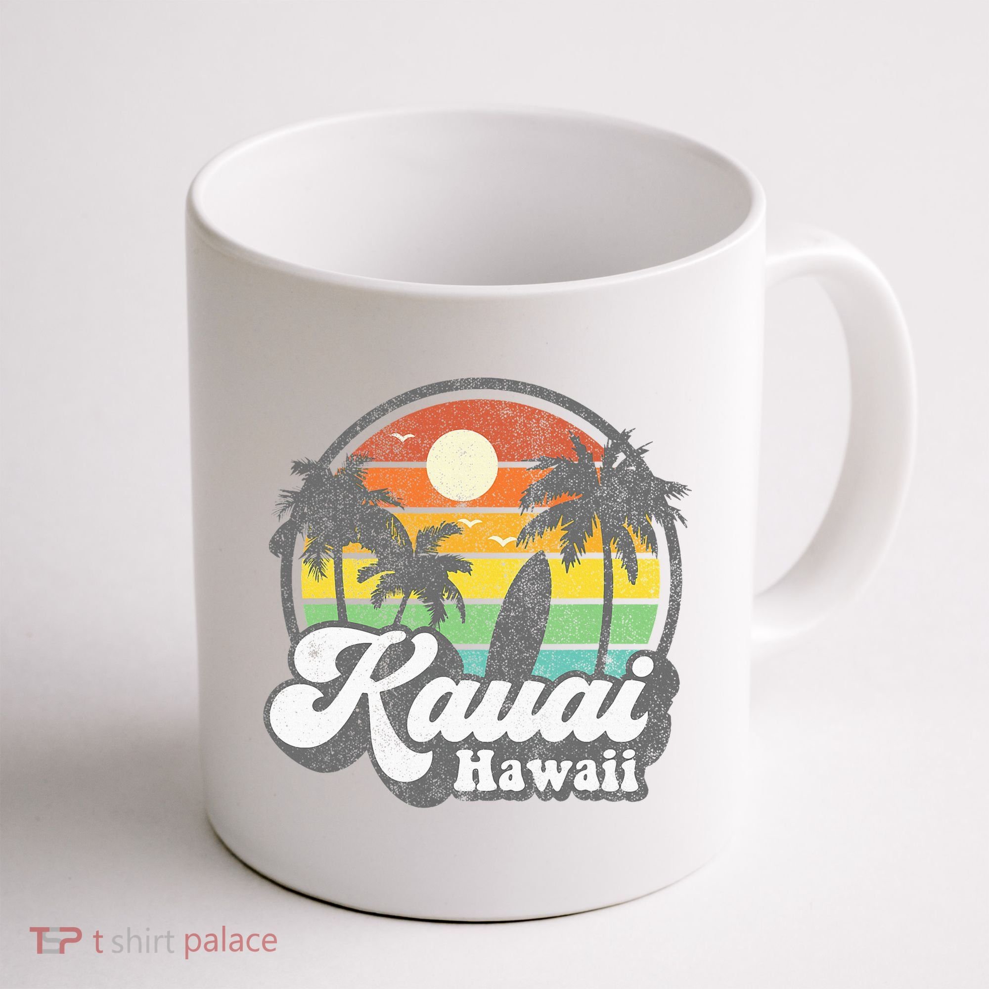 Kauai Beach Hawaii Surf Hawaiian Surfing 70s Coffee Mug