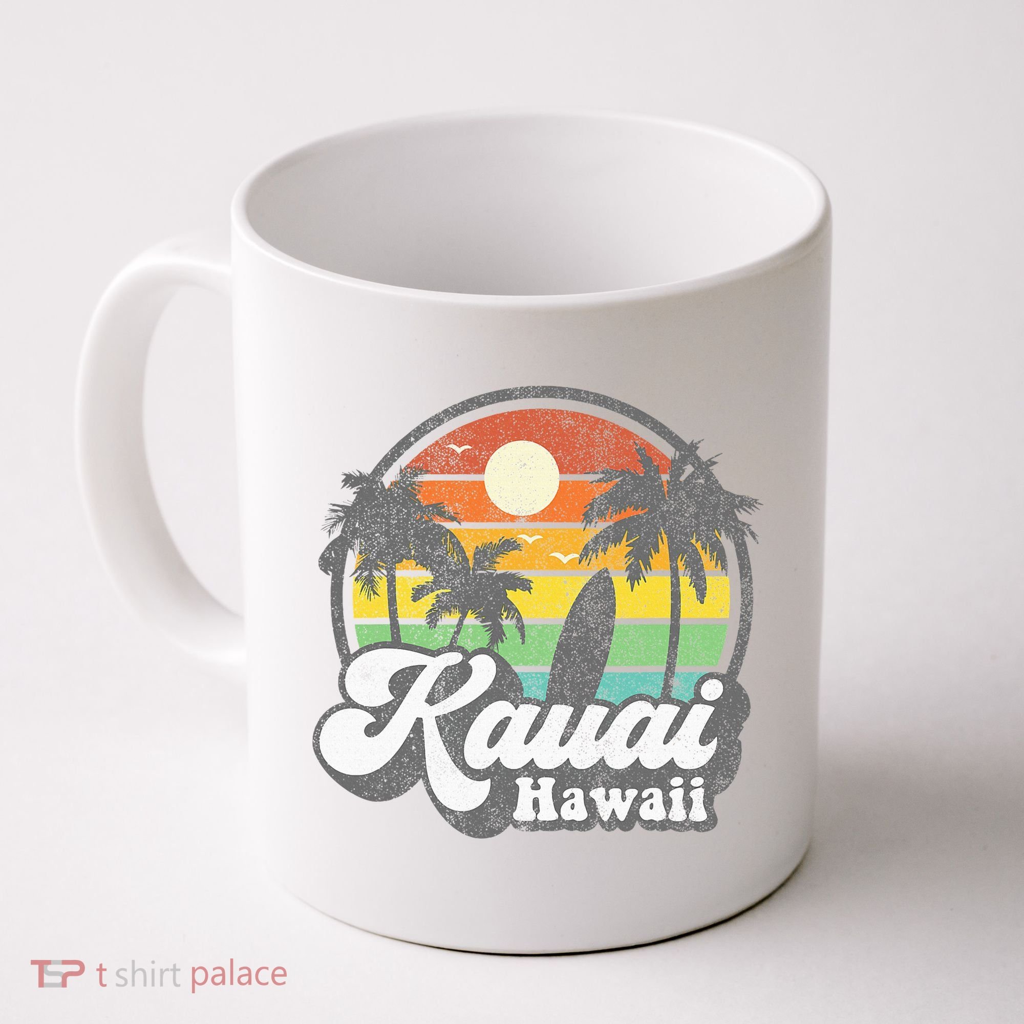 Kauai Beach Hawaii Surf Hawaiian Surfing 70s Coffee Mug
