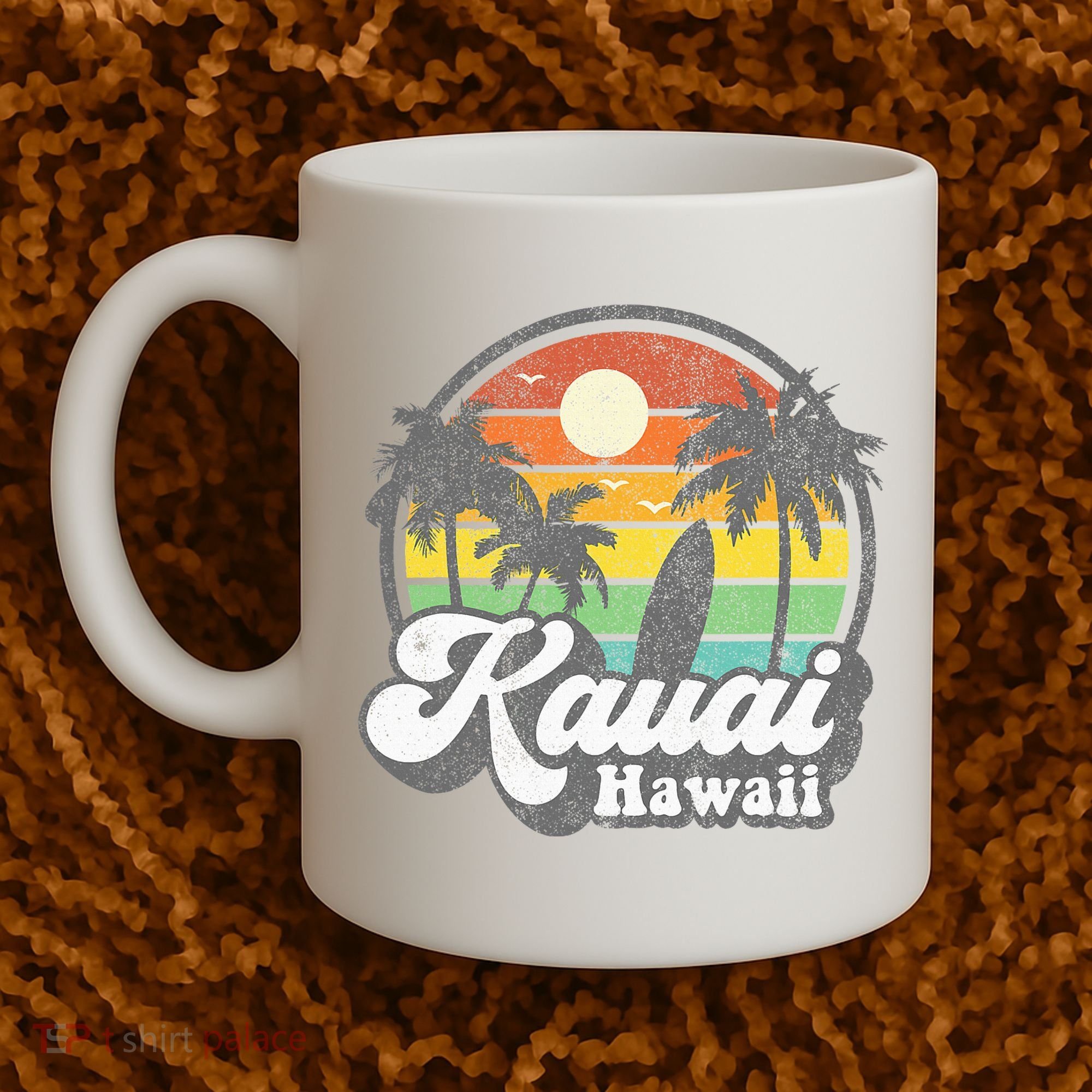 Kauai Beach Hawaii Surf Hawaiian Surfing 70s Coffee Mug