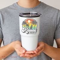 Kauai Beach Hawaii Surf Hawaiian Surfing 70s Tumbler thumb 2