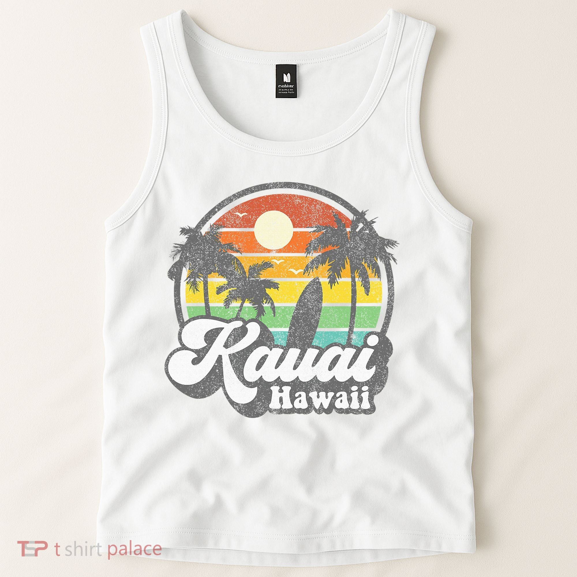 Kauai Beach Hawaii Surf Hawaiian Surfing 70s Tank Top