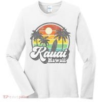Kauai Beach Hawaii Surf Hawaiian Surfing 70s Women's Long Sleeve Shirt thumb 0