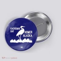 Kachemak Bay Homer Alaska Crane Gift Button thumb 0
