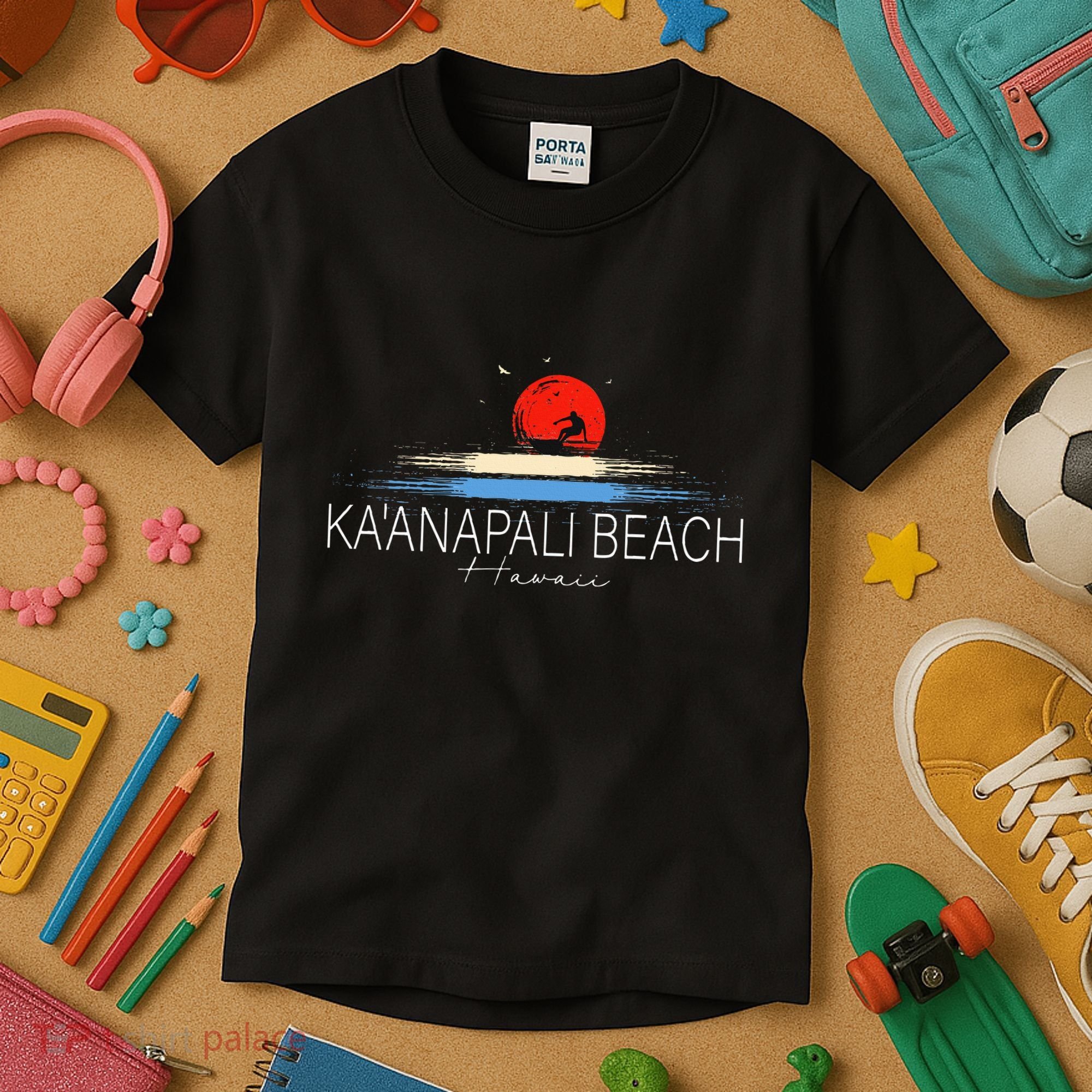 KaAnapali Beach Hawaii Sea Surfing Kids T-Shirt