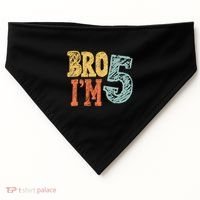 Kids Bro Im Five Years Old 5th Birthday USA-Made Doggie Bandana thumb 0