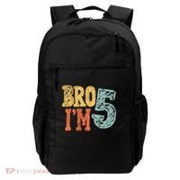 Kids Bro Im Five Years Old 5th Birthday Backpack thumb 0
