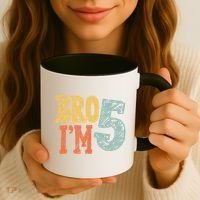 Kids Bro Im Five Years Old 5th Birthday Coffee Mug thumb 3