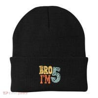 Kids Bro Im Five Years Old 5th Birthday Beanie thumb 0