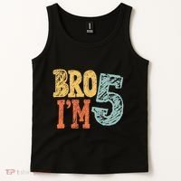 Kids Bro Im Five Years Old 5th Birthday Tank Top thumb 2