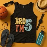 Kids Bro Im Five Years Old 5th Birthday Tank Top thumb 4