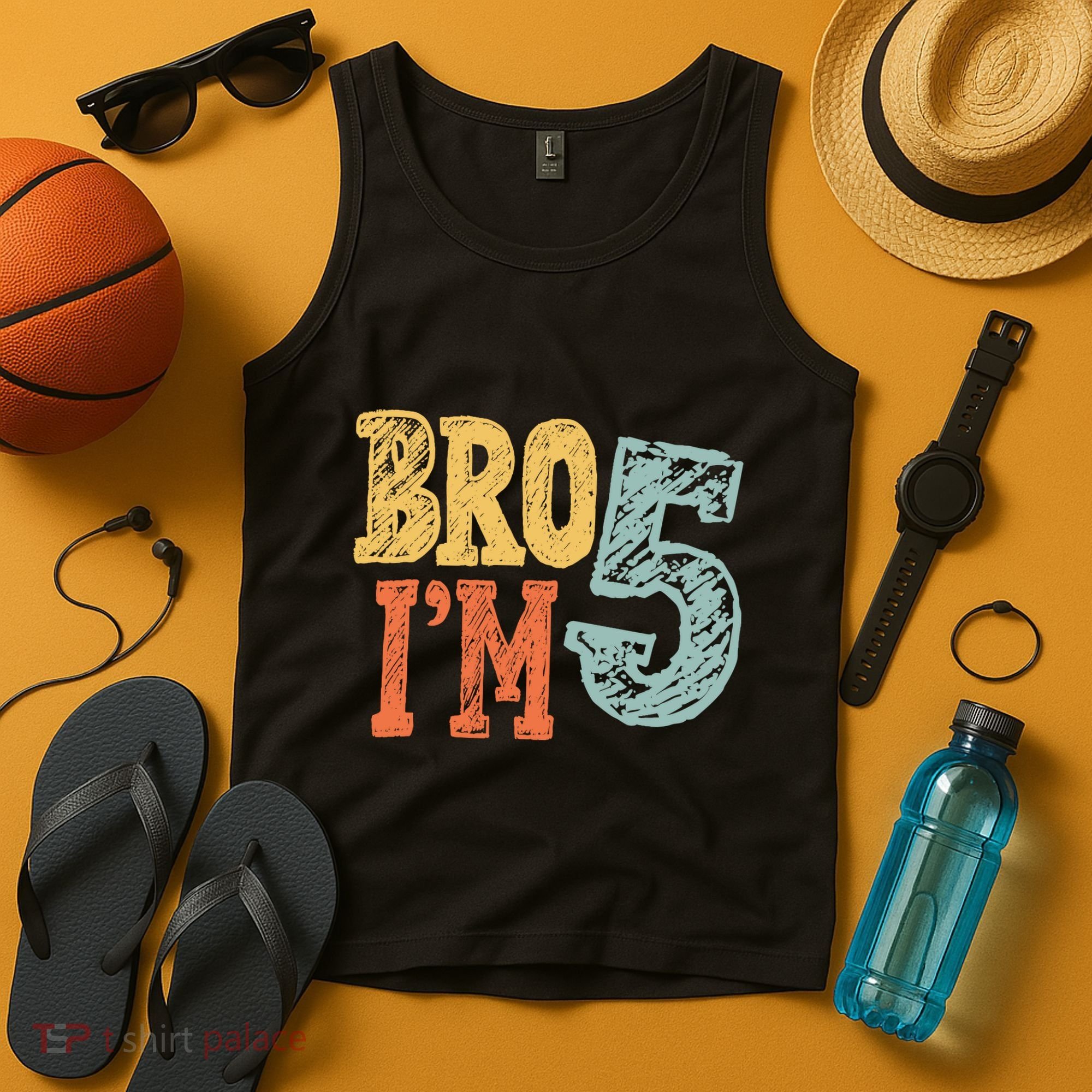Kids Bro Im Five Years Old 5th Birthday Tank Top