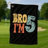 Kids Bro Im Five Years Old 5th Birthday Golf Towel thumb 1