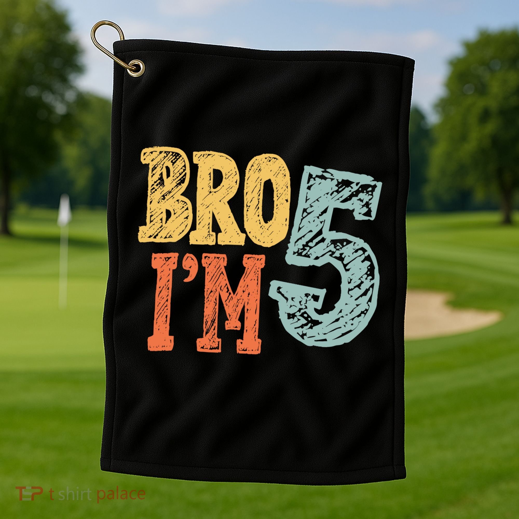 Kids Bro Im Five Years Old 5th Birthday Golf Towel