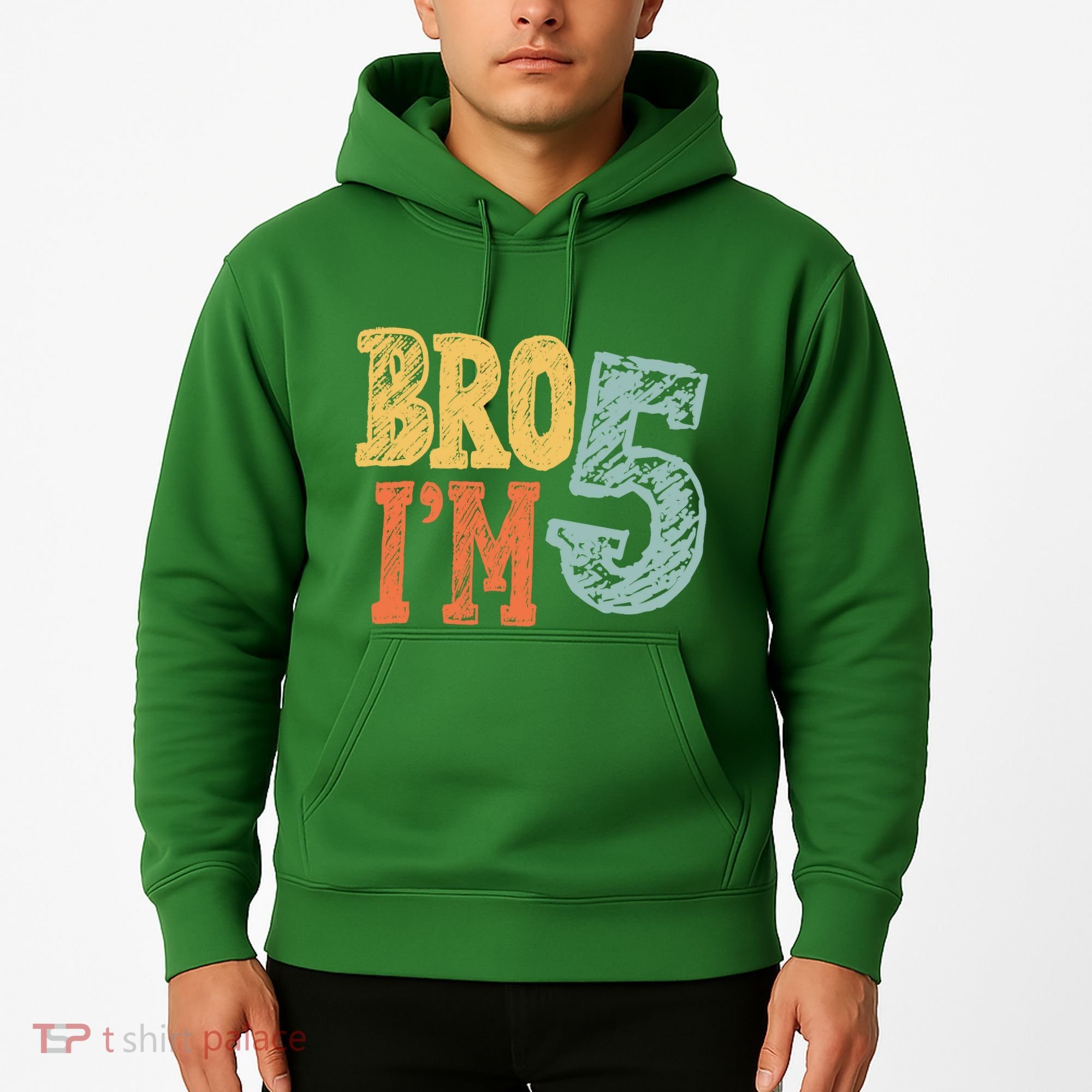Kids Bro Im Five Years Old 5th Birthday Hoodie