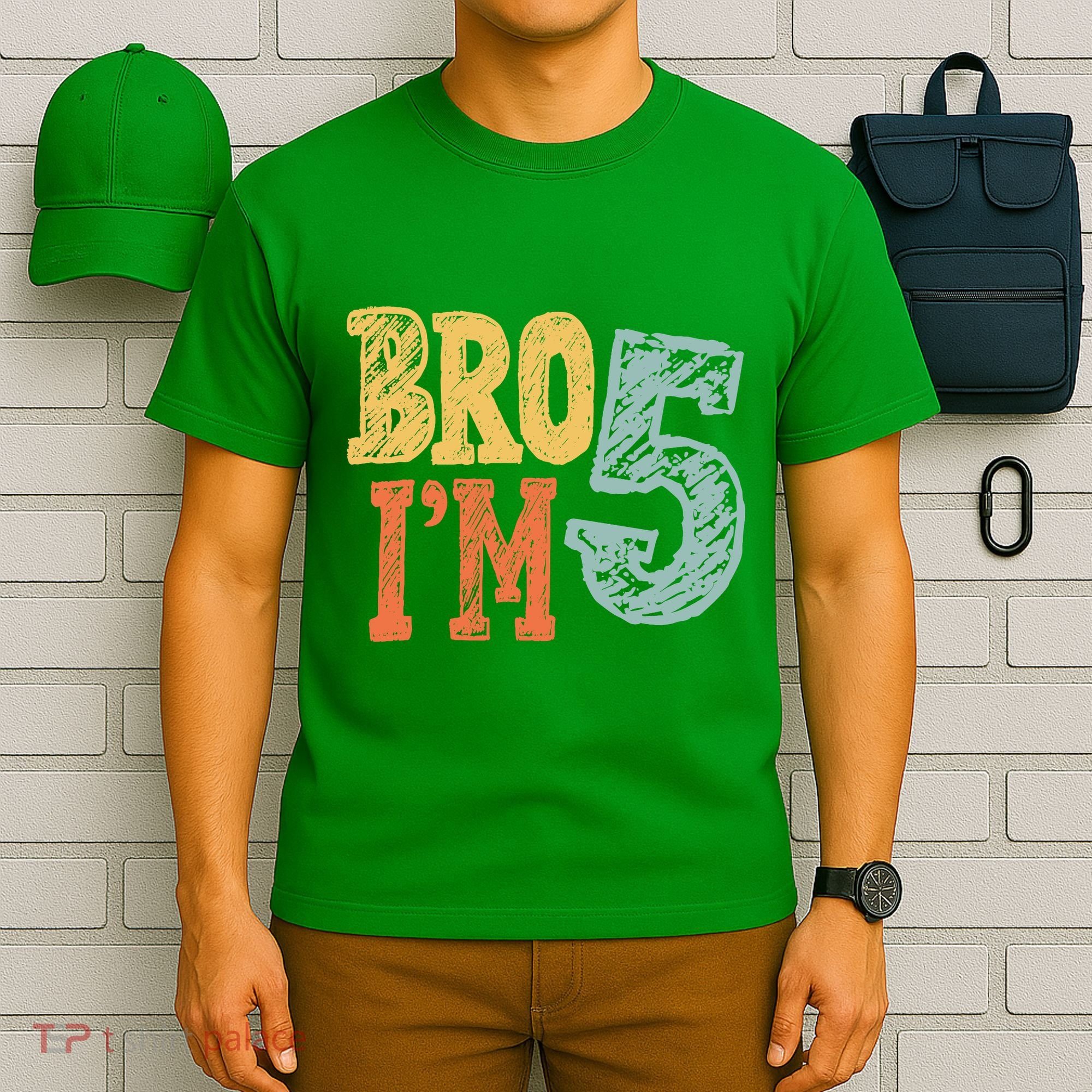 Kids Bro Im Five Years Old 5th Birthday T-Shirt
