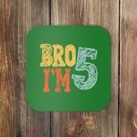 Kids Bro Im Five Years Old 5th Birthday Coaster thumb 0