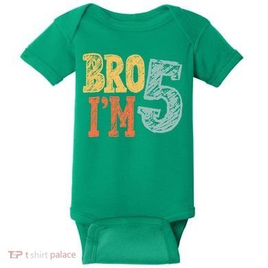 Kids Bro Im Five Years Old 5th Birthday Baby Bodysuit