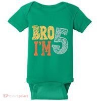 Kids Bro Im Five Years Old 5th Birthday Baby Bodysuit thumb 0