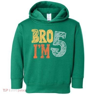 Kids Bro Im Five Years Old 5th Birthday Toddler Hoodie
