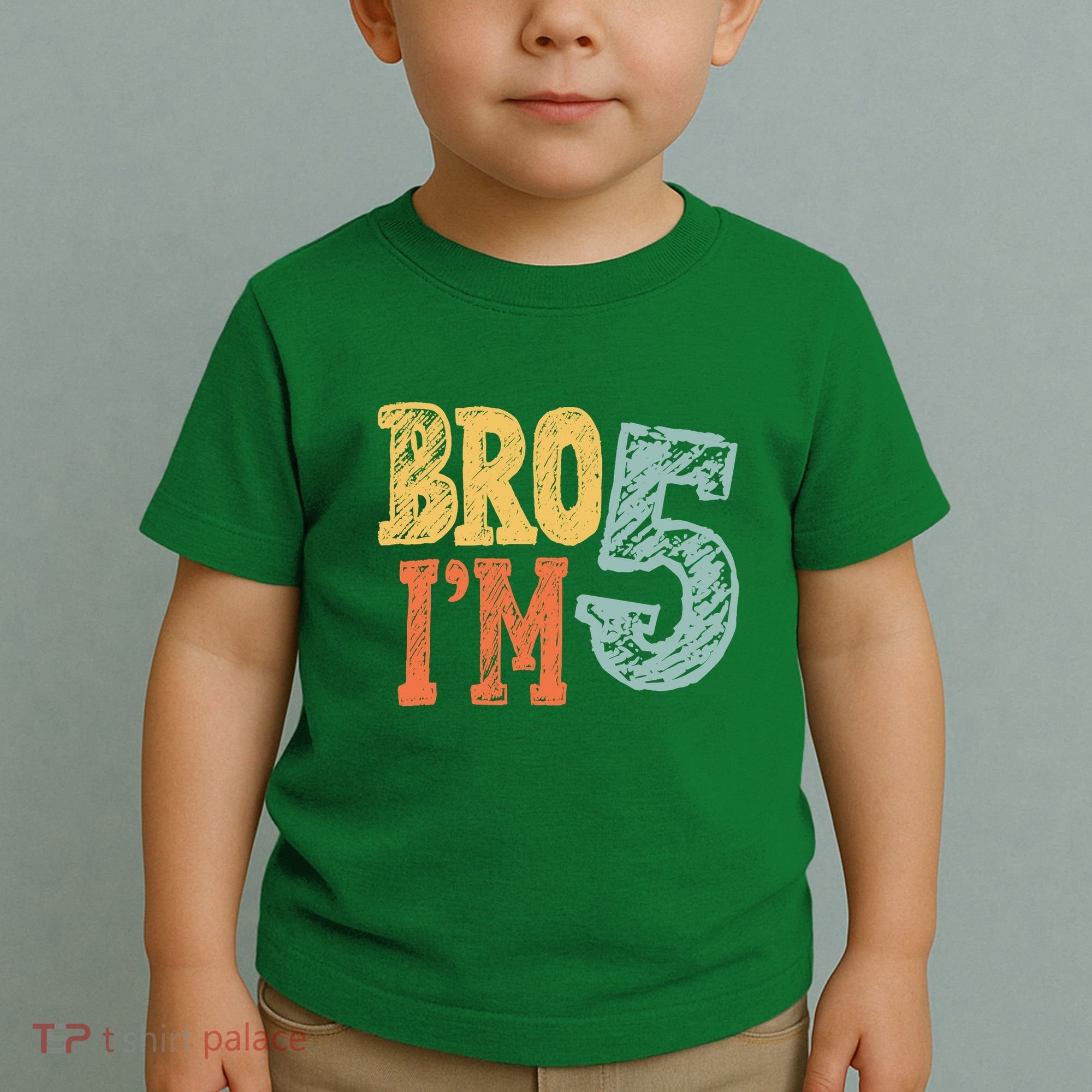 Kids Bro Im Five Years Old 5th Birthday Toddler T-Shirt